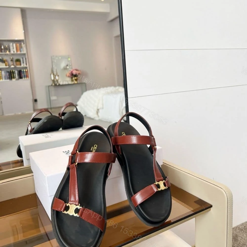 View 4 of CELINE MAUD SANDAL WITH TRIOMPHE RUST 362225042C 18RS