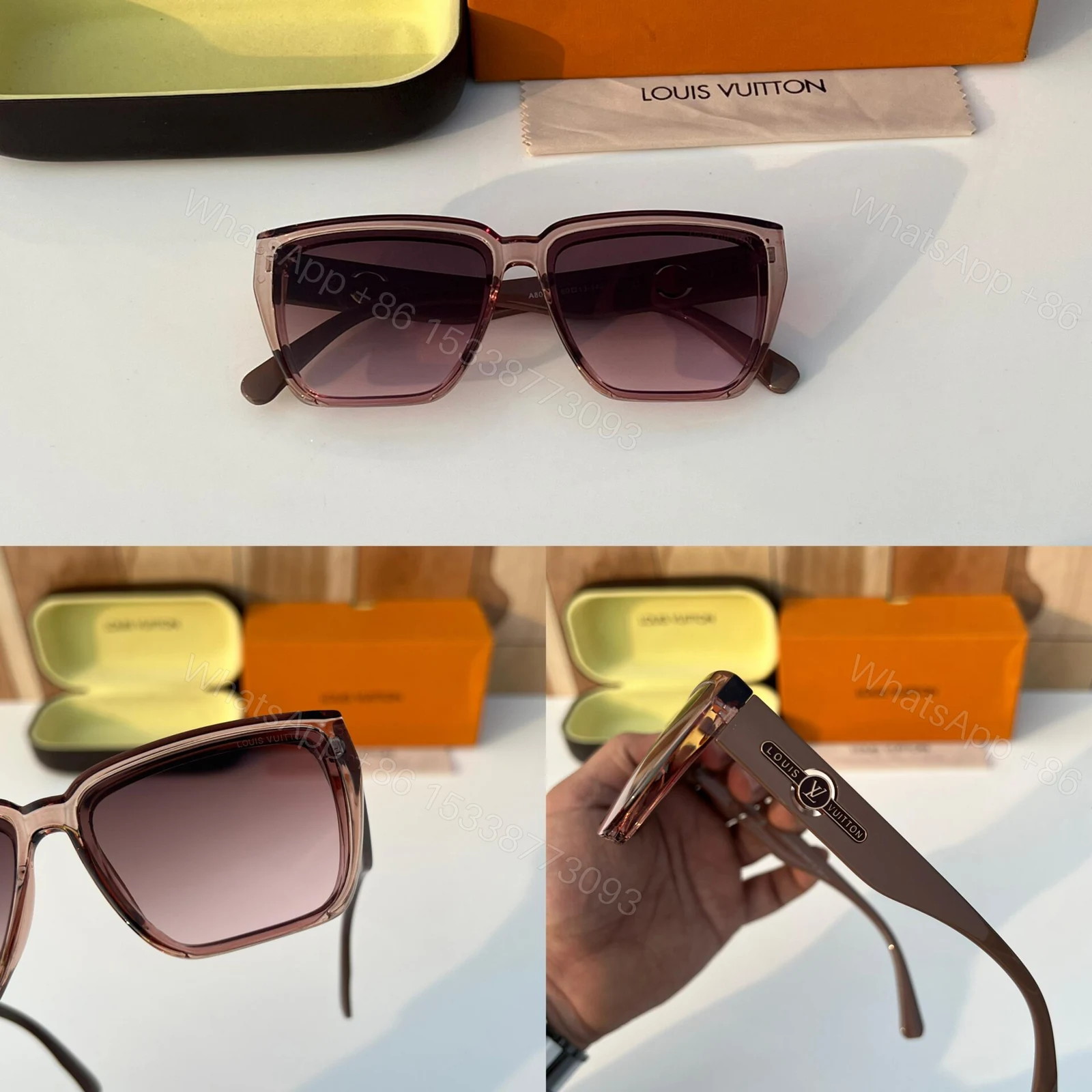 View 5 of Louis Vuitton Square Metal Sunglasses – Gold-Tone