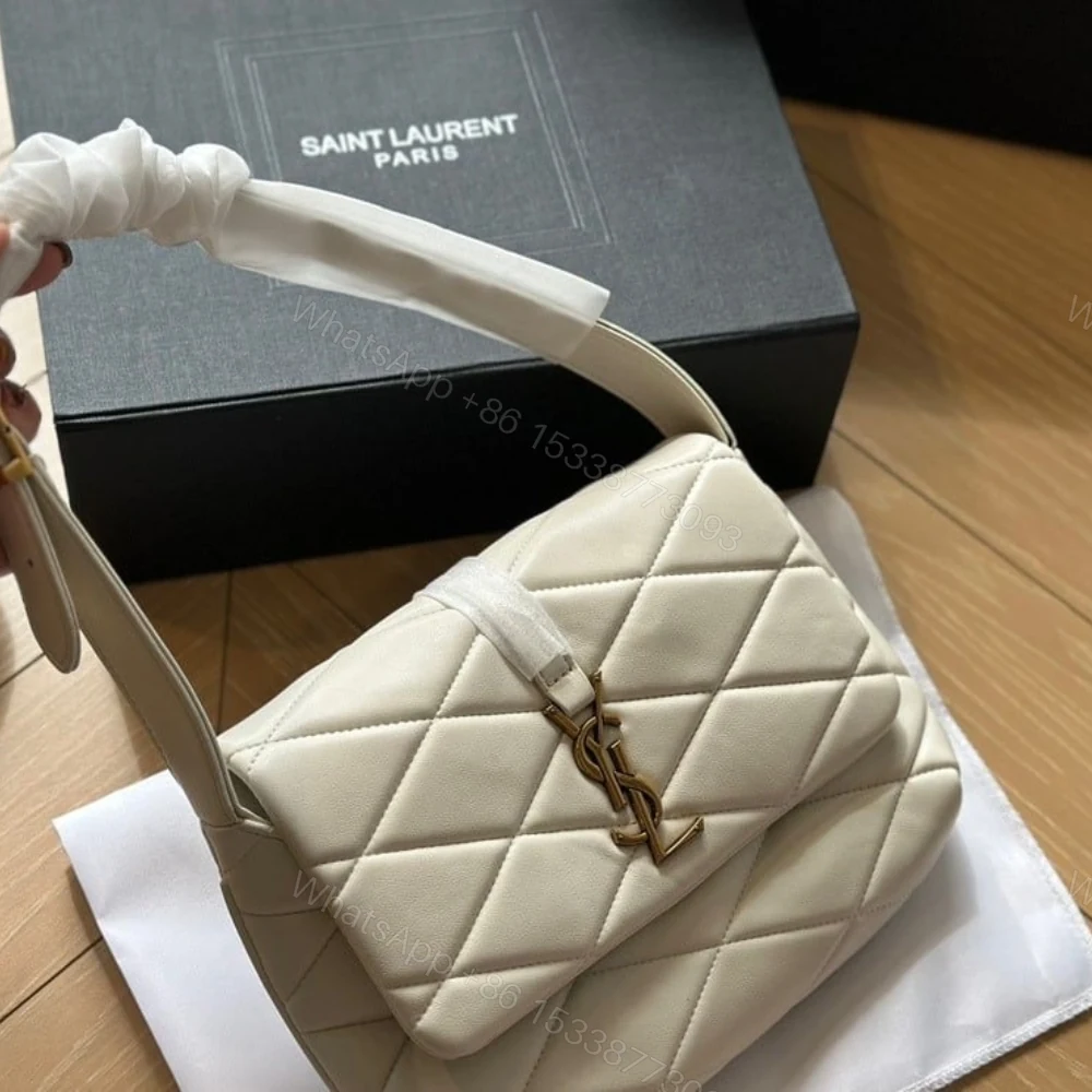 View 2 of Saint Laurent Le 57 Quilted Shoulder Bag White 27Cm