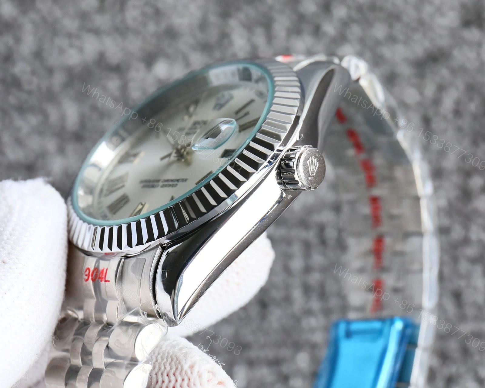 View 4 of Rolex Datejust Roman Numeral Oystersteel And White Gold In Silver 41Mm