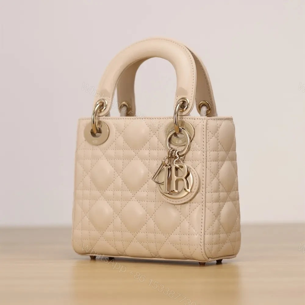 View 5 of 高仿Dior*Lady系列M0505M63U淺象牙色三格單肩包Mini免檢版