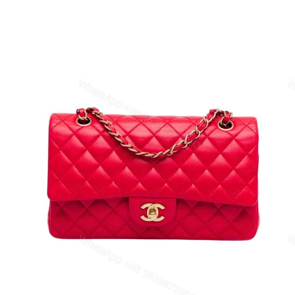 Chanel Medium Classic Double Flap Red Gold Hardware 25Cm — view 1