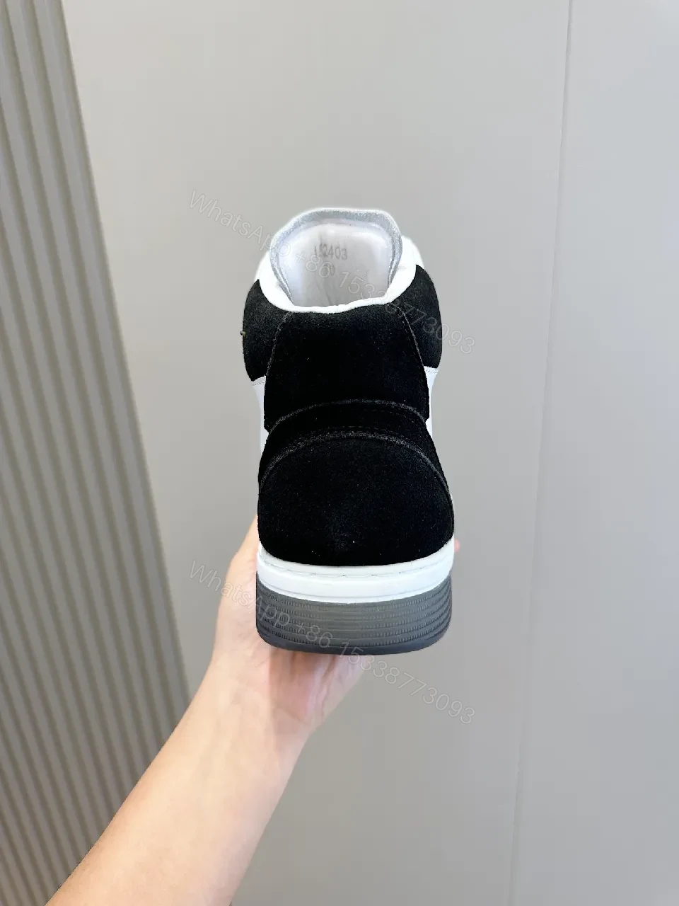 View 3 of Chic High-Top Sneaker: Leather & Suede, Luxe Comfort