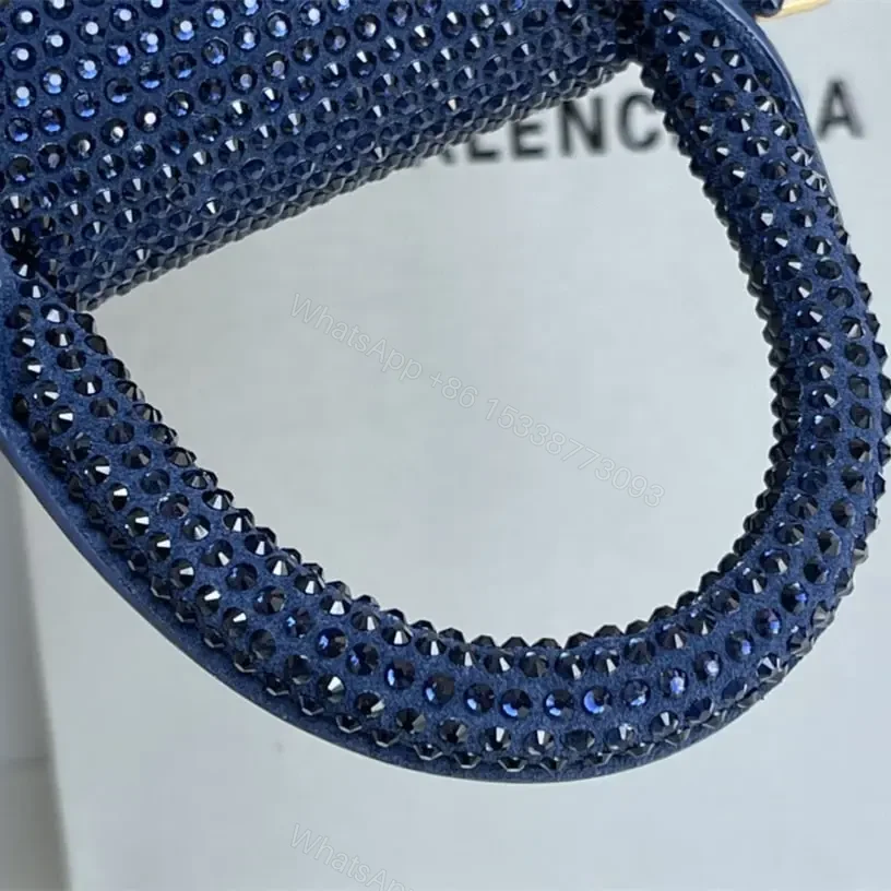 View 11 of 高仿Balenciaga*Hourglass系列沙漏包滿鑽深藍色XS