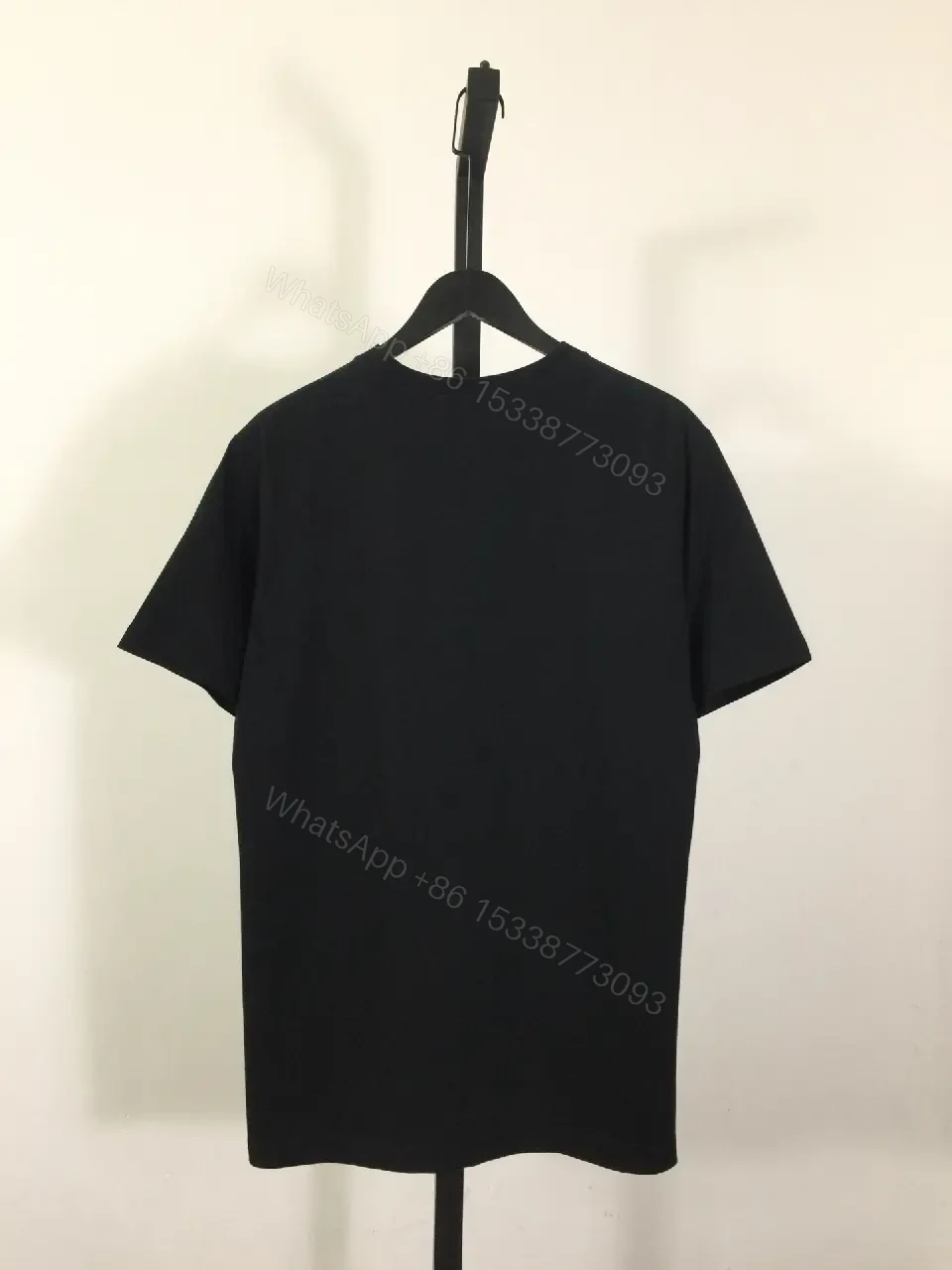 View 3 of Black Cotton Luxe Tee | Minimalist Dior Graphic, Relaxed Fit, Premium