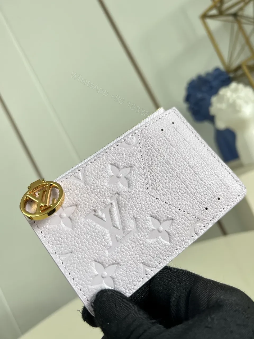 View 2 of Soft Monogram Wallet: Gold LV Charm, Compact Luxury, Leather