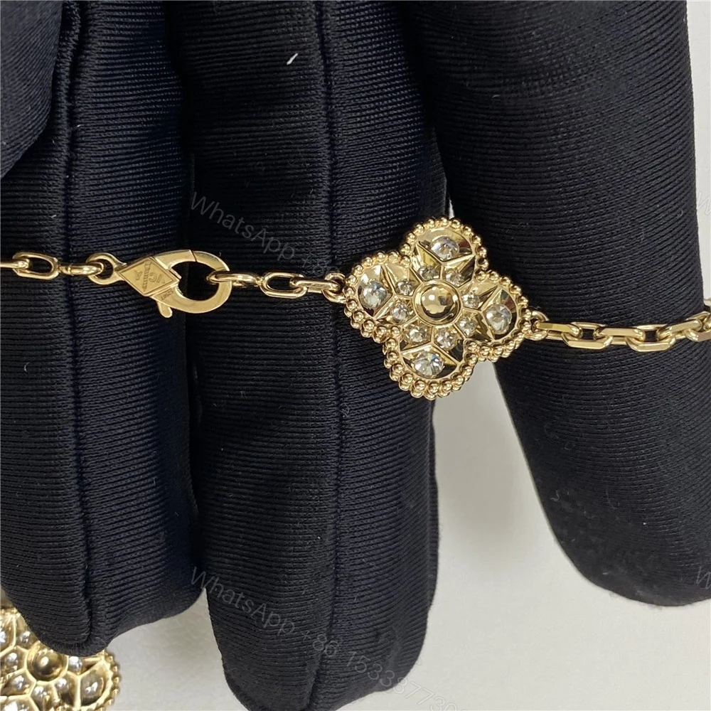 View 3 of Van Cleef Vintage Necklace 10 Motif Green Diamond VCARO9J400