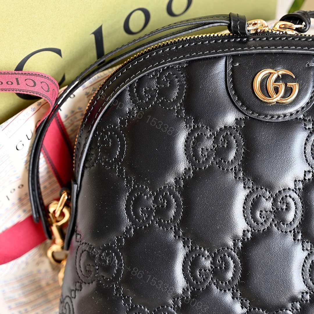 View 6 of Gucci Matelasse Like Auth Bag with Embossed GC Pattern 21cm