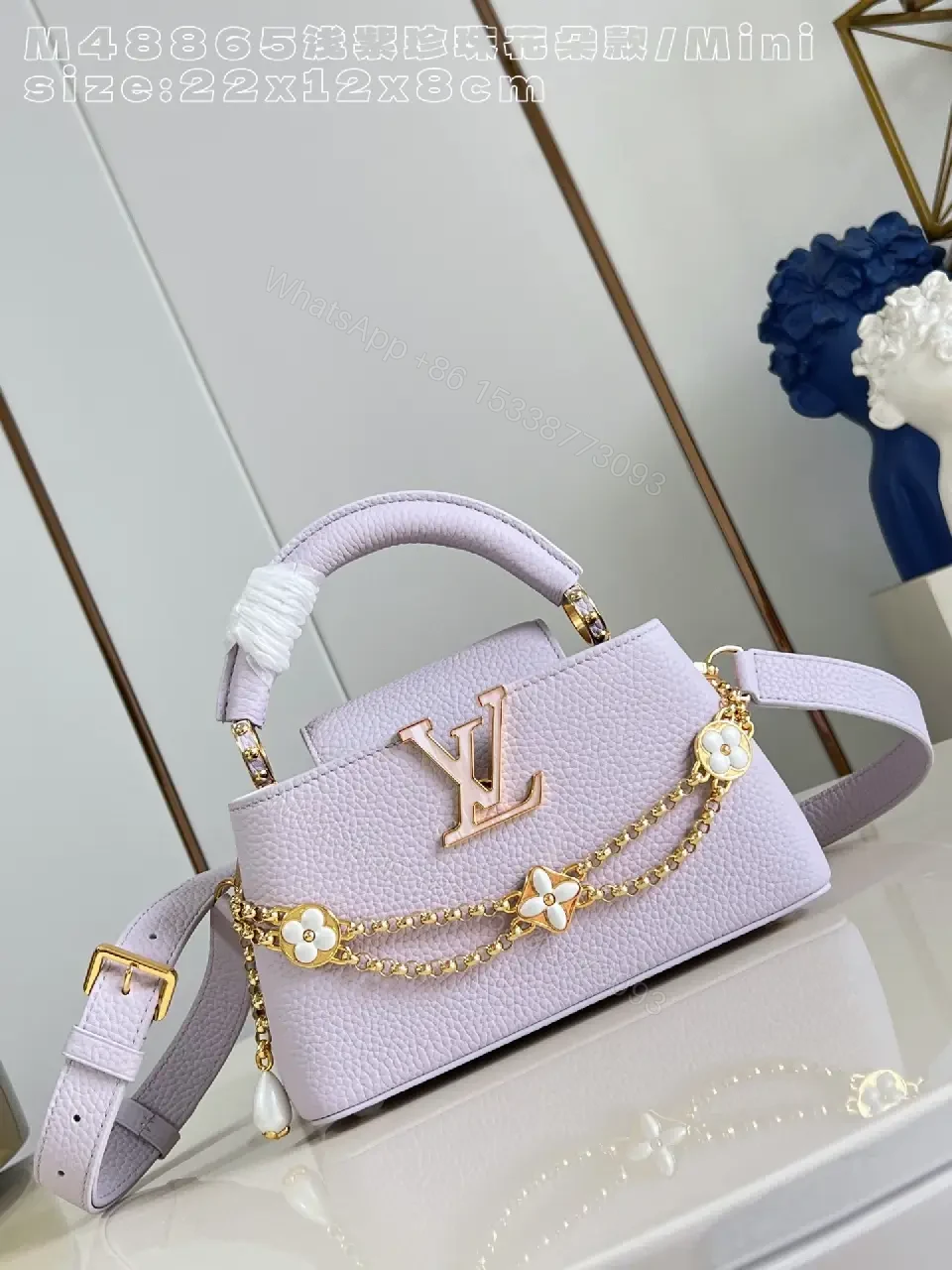 Lavender Pebbled Leather Mini Bag – Structured Luxe — view 1