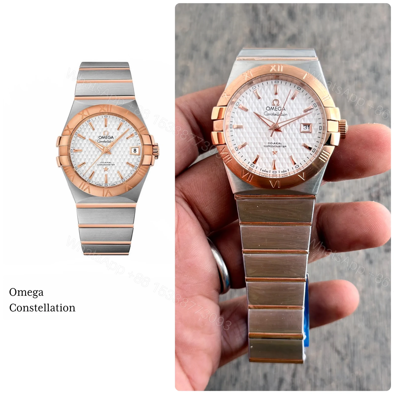 View 5 of Omega Constellation Men’s Watch – Rose Gold Stainless Steel Luxury