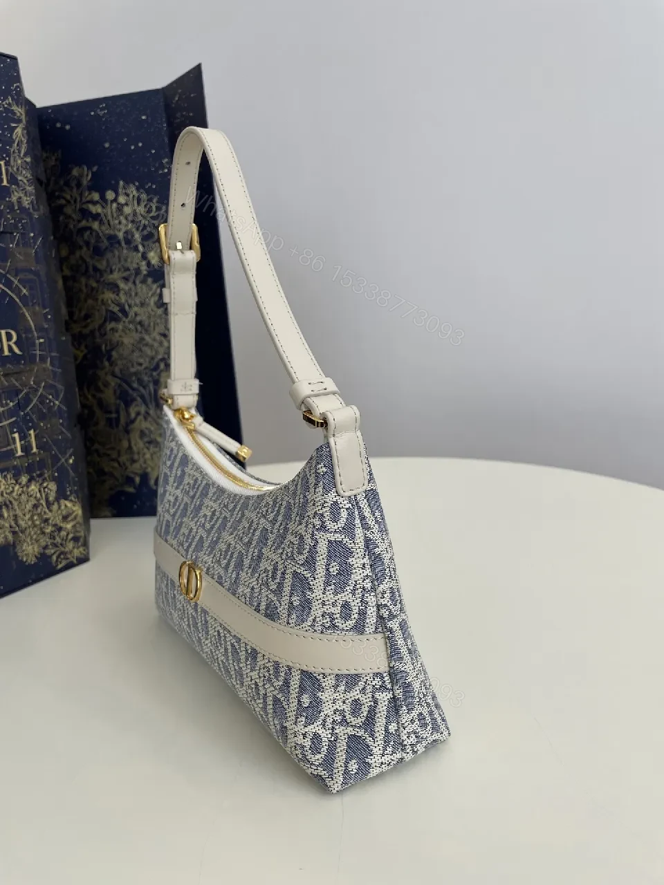 View 5 of Chic Jacquard Shoulder Bag - Structured Luxury Tote