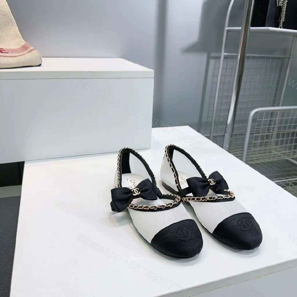 View 9 of Two-tone Luxe Slingback Flats: All-Day Comfort, Bow Accent