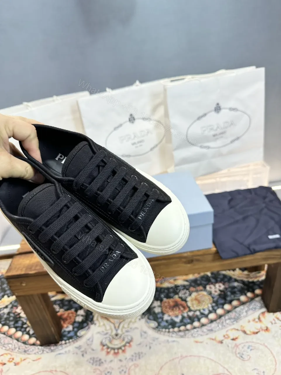 View 3 of Black Canvas Platform Sneaker - Luxe Streetwear Style, Comfortable