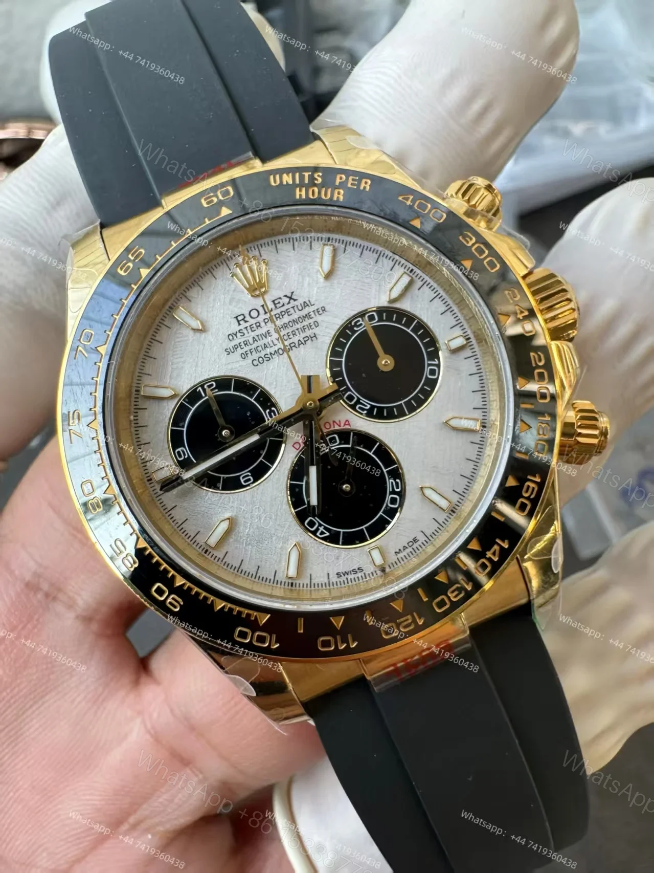 View 8 of Rolex Super Clone Daytona M126518LN-0016 18K Gold Meteorite Dial 4131 Movement