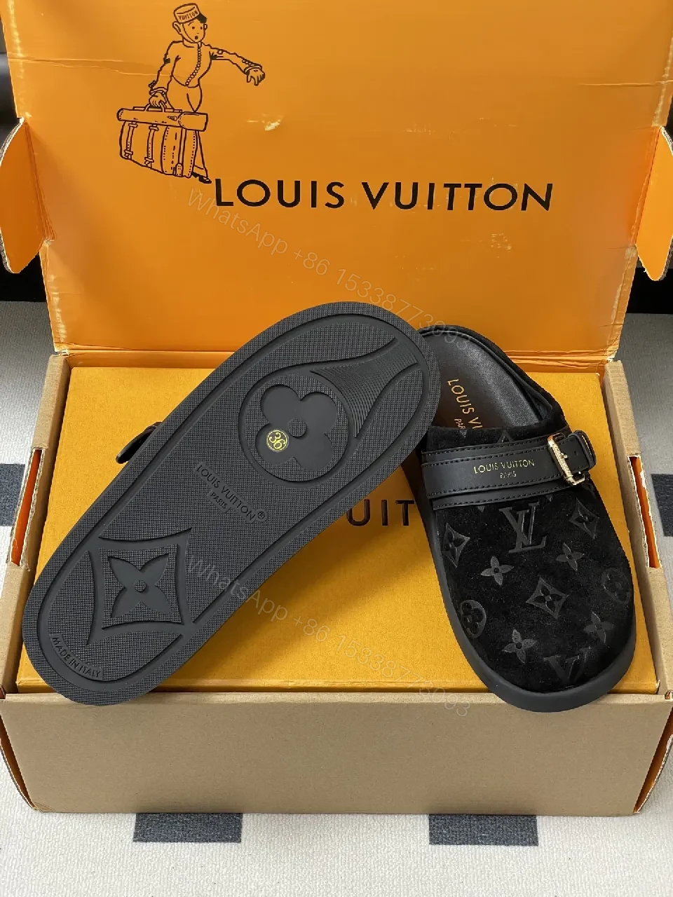 View 7 of Chic Monogram Slip-Ons: Luxe Comfort, Modern Style, Mules