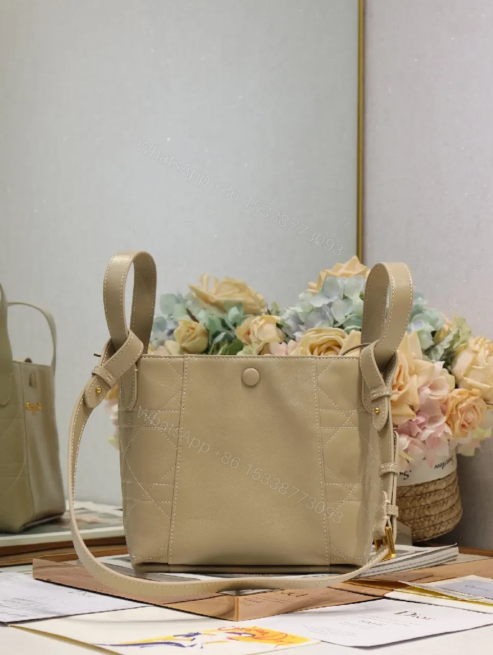 View 5 of Metallic Leather Structured Mini Tote: Everyday Luxe Tote