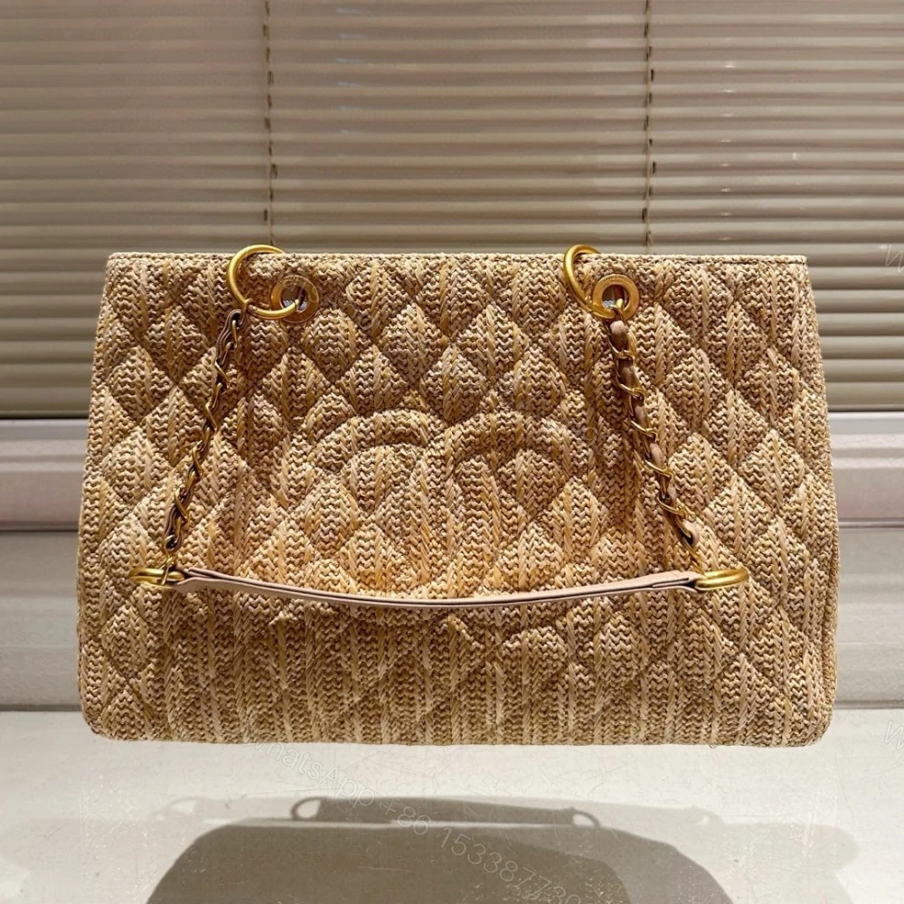 View 2 of Chanel Grand Shopping Tote Straw Bag 38Cm