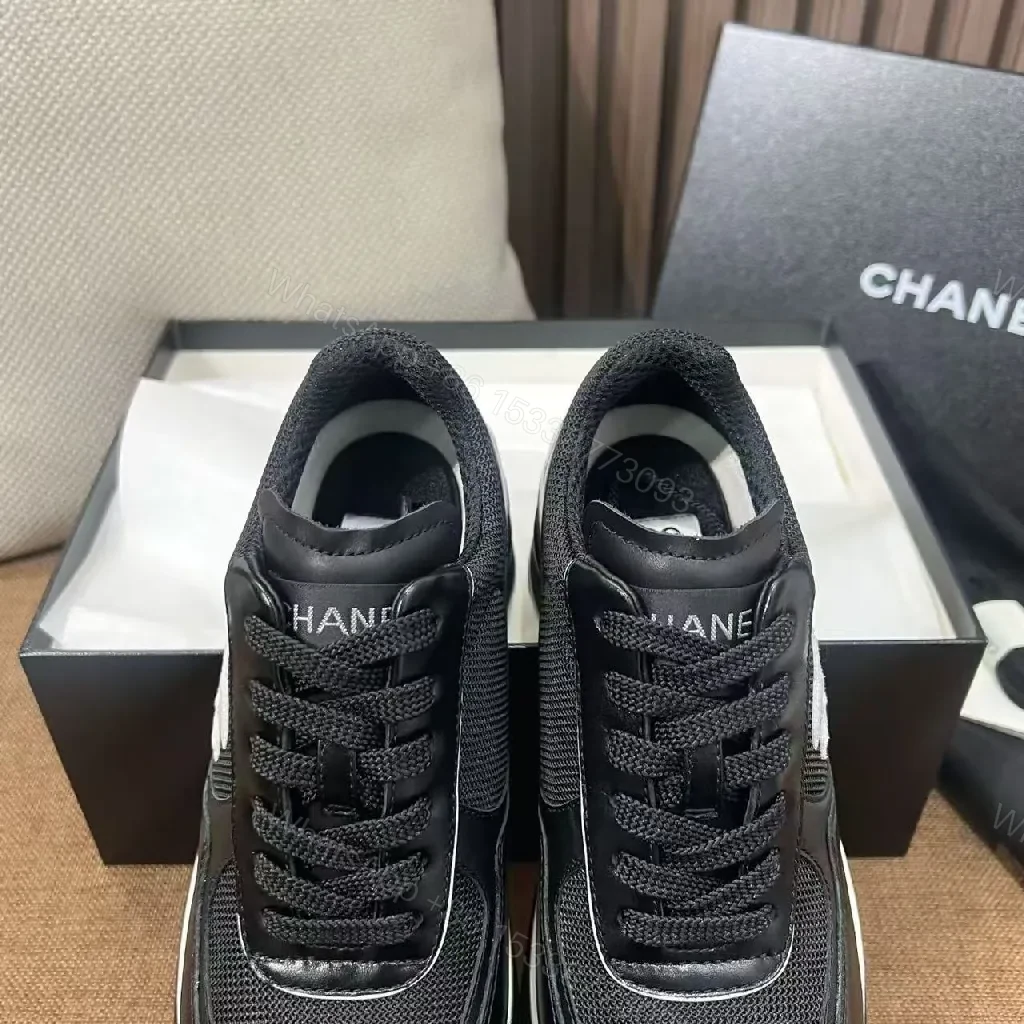 View 7 of Black Leather Low-Top Sneakers, Signature Detailing, Luxury Style