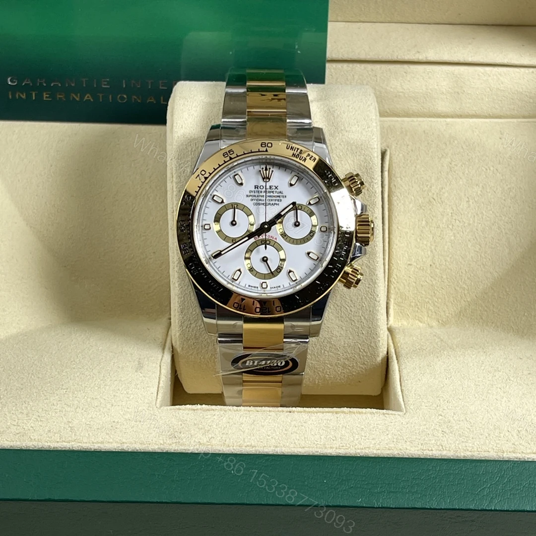 Rolex 高仿 男款 Daytona 黑面鋼圈橡膠帶計時腕錶 運動經典款 — view 1