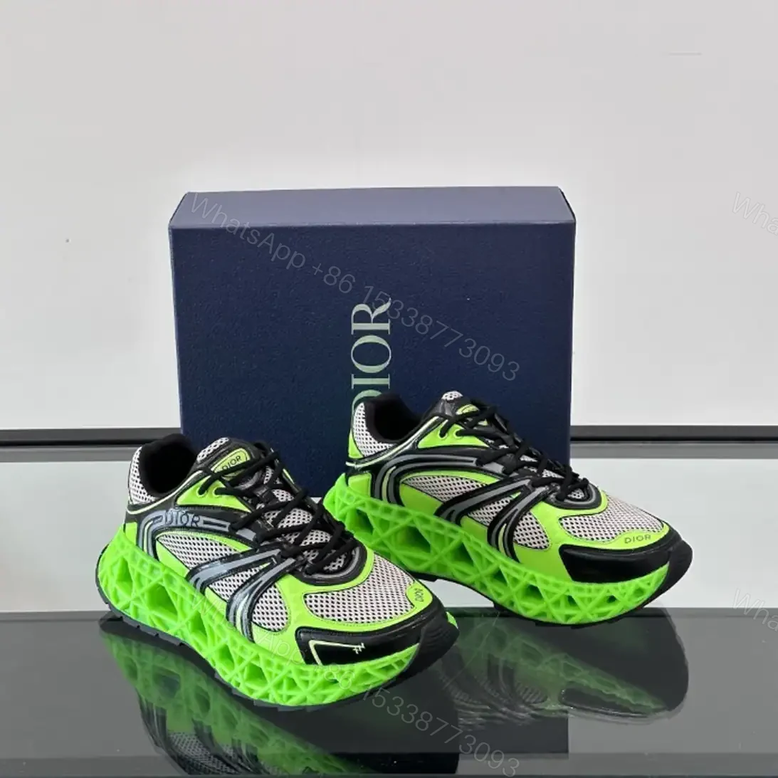 View 2 of DIOR B35 NXXT-SNEAKERS IN GREY AND GREEN – CD231