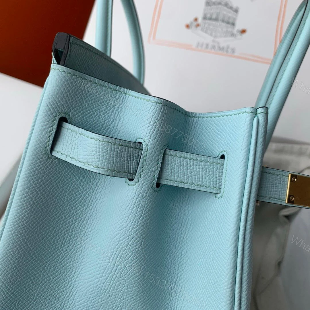 View 3 of Hermes Birkin 30 Gold Hardware Blue Atoll 30cm