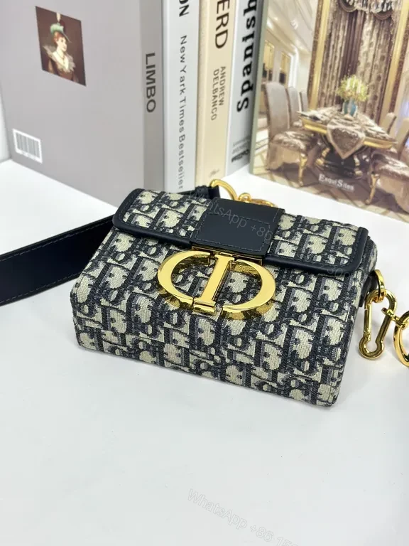 View 6 of Goldâ€‘tone Beltbag in Diorâ€‘style Monogram Leather Trim