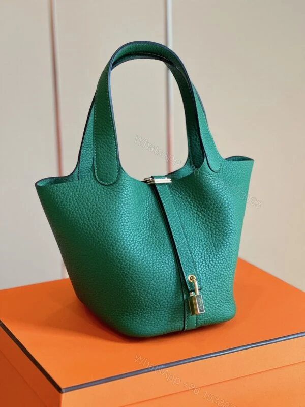 Hermes Picotin 18 Togo Green Replica 11 Handbags Lock Silver 18cm — view 1