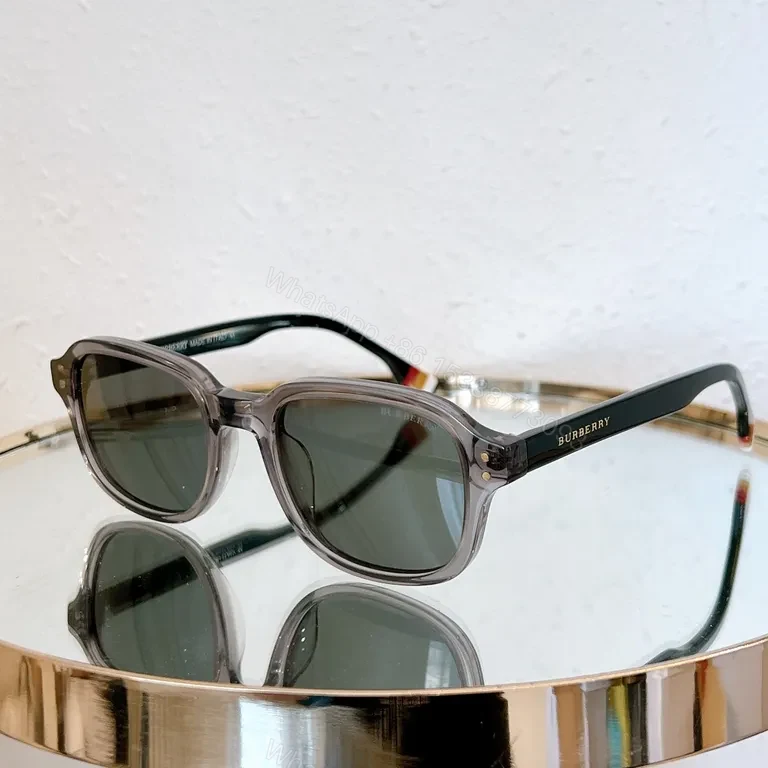 View 7 of Burberry Black Acetate Sunglasses: Gradient Blue Lenses