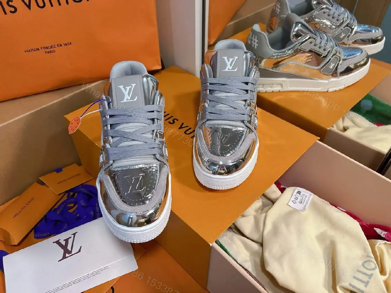 View 5 of Sparkling Metallic Sneaker: Luxury Comfort, Designer-Inspired Style