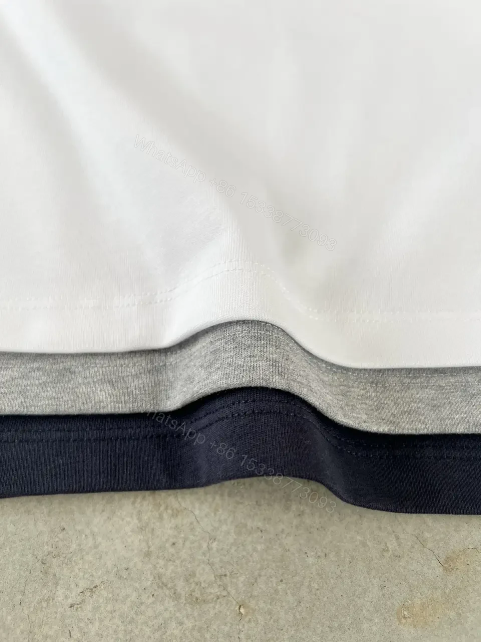 View 5 of Minimalist Cotton Tee: Subtle Luxury, Regular Fit, Navy/Gray/White