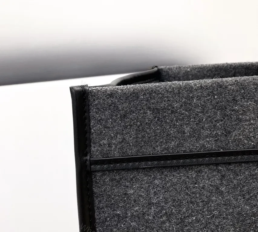 View 3 of Structured Wool-Blend Tote with Fendi-Inspired Accent Tote