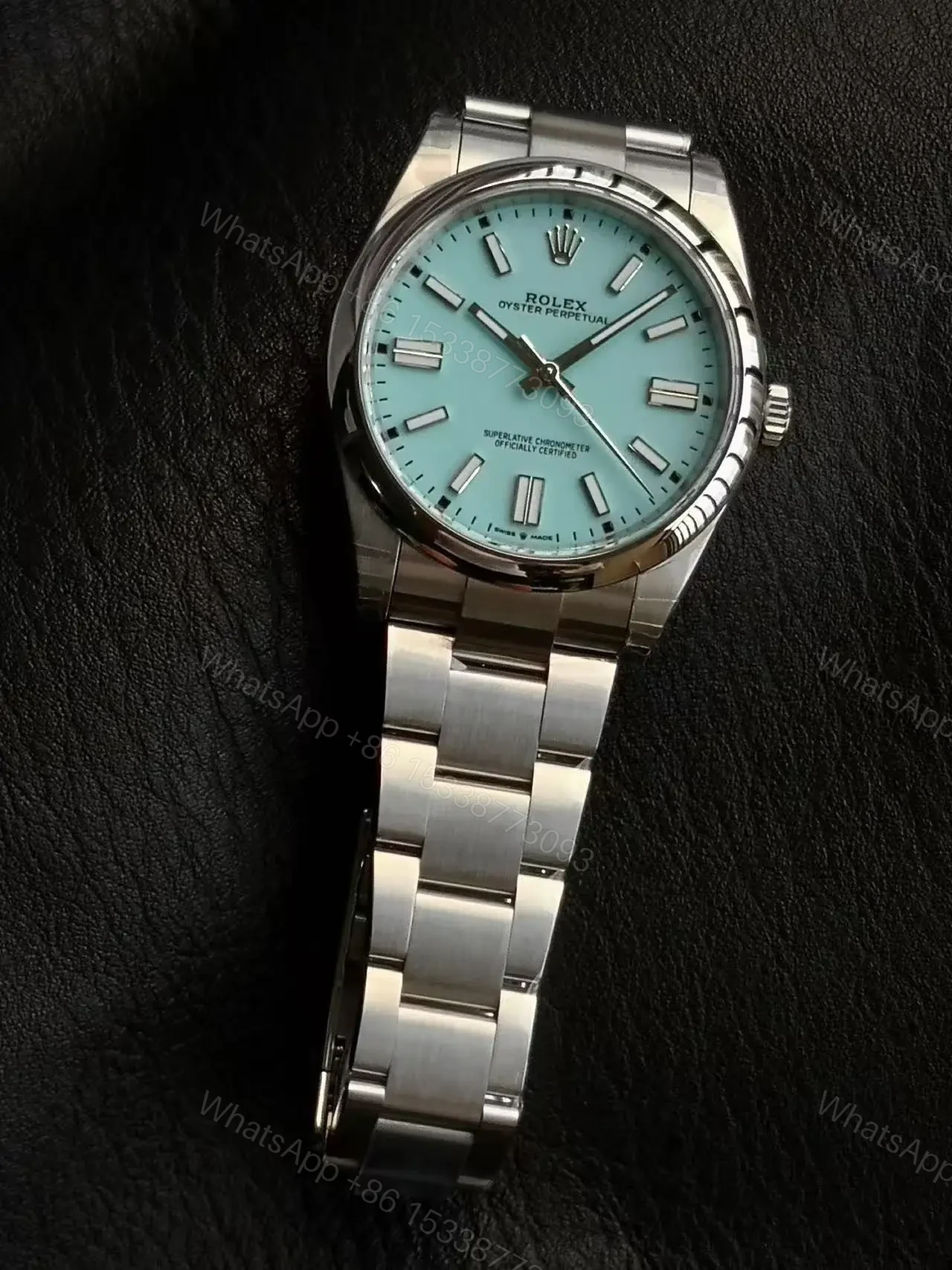 View 3 of Top Clone Rolex Oyster Perpetual 41 MM Turquoise tiffany Blue Dial Replica