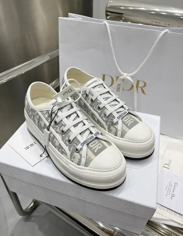 View 2 of Gray Micro-Patterned Dior Sneakers: Subtle Luxury Comfort