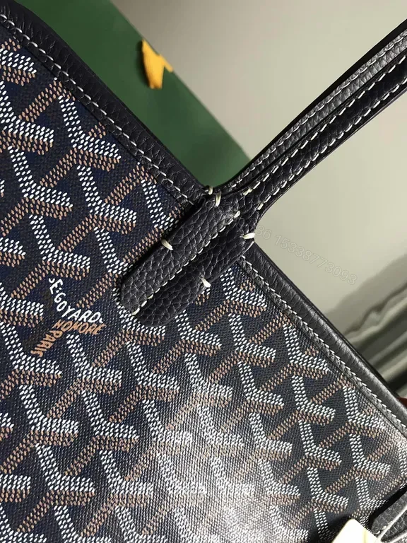 View 7 of Structured Luxe Tote: Goyard-Influenced Pattern, All-Day Sophistication