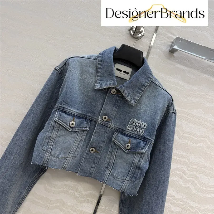 View 2 of Miu Miu Blue Cotton Cropped Denim Jacket