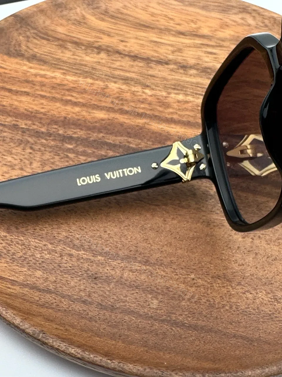 View 8 of Shiny Black Acetate Block-Frame Sunglasses, Designer-Inspired