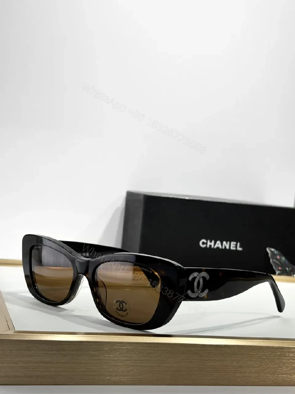 View 8 of Black Frame Sunglasses – Premium Acetate, Oversized Shield Lenses