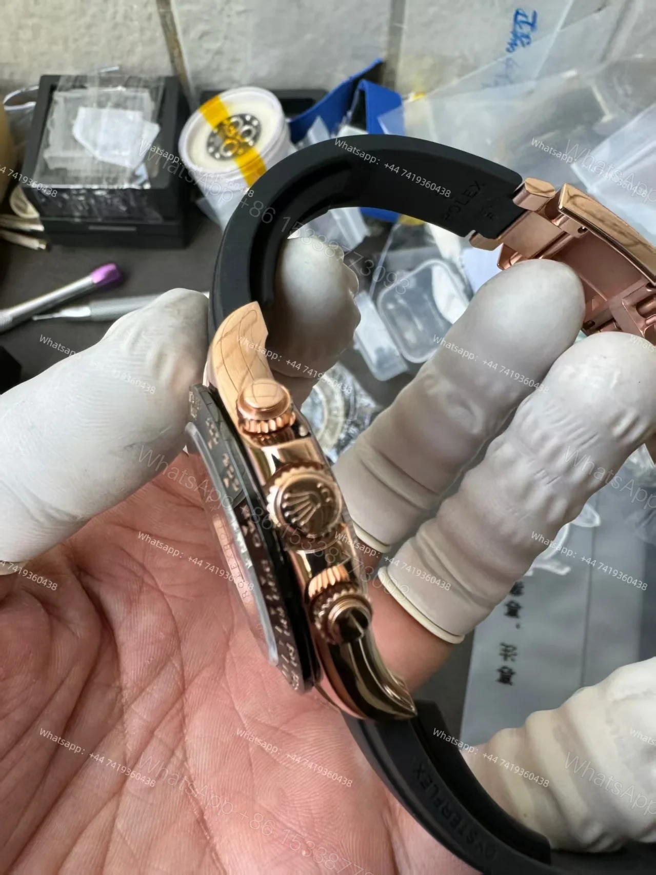 View 9 of Rolex Daytona Super Clone M116515LN-0015 Rose Gold Chocolate Dial 4130 Movement