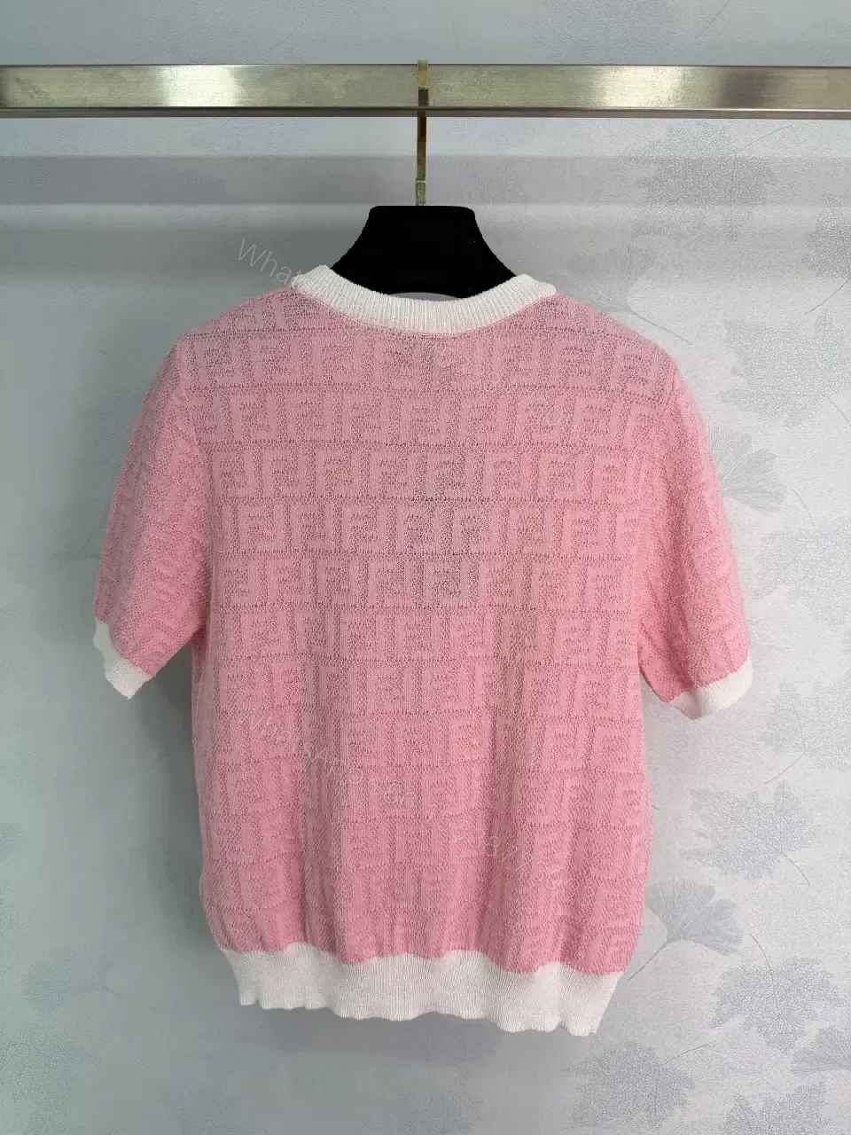 View 10 of Pink Knit with Signature FF Texture Comfort Top