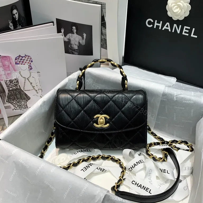 View 4 of Gold-Accent Quilted Crossbody: Timeless Luxe Purse for All Day Wear