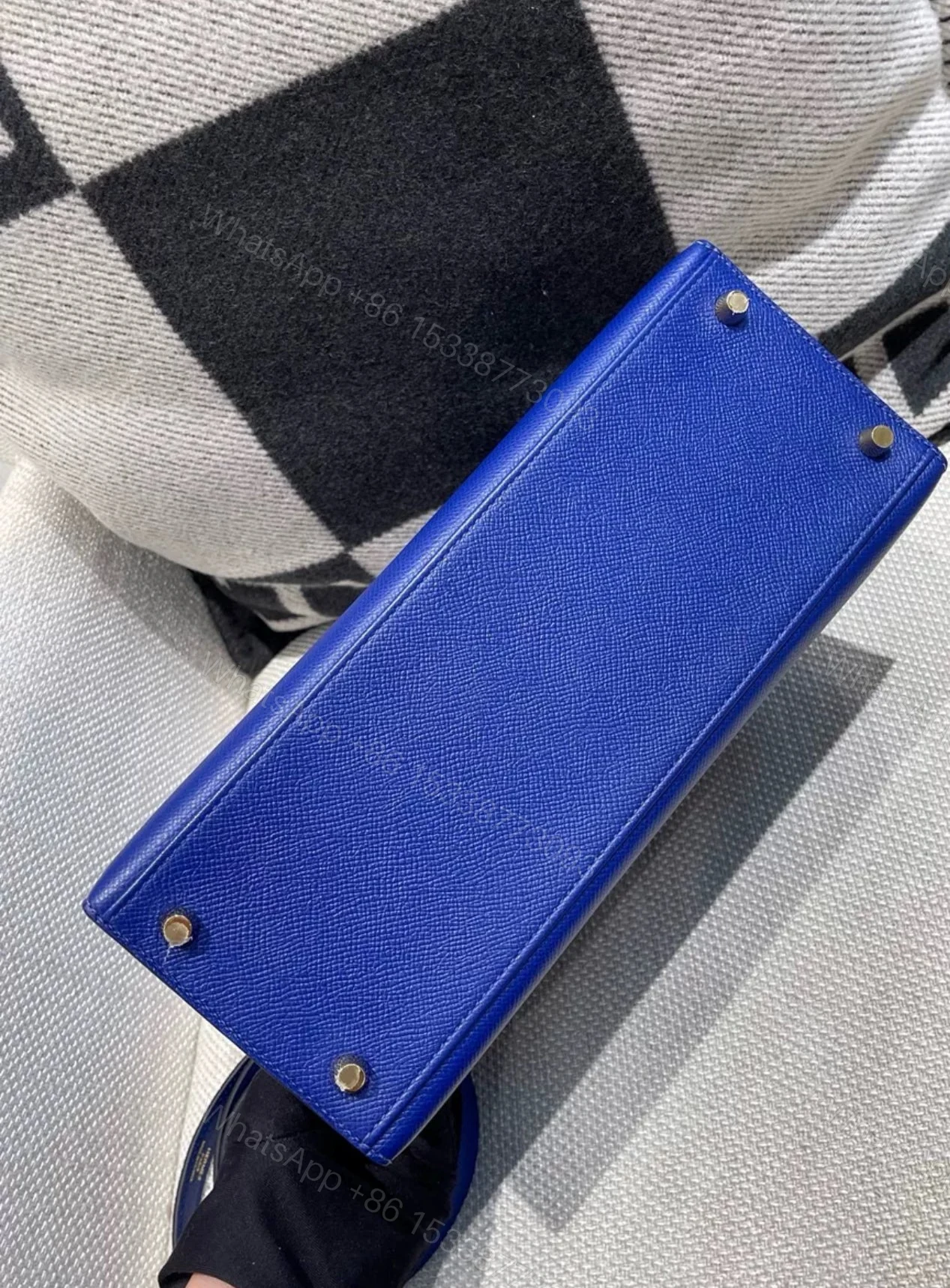 View 4 of Hermes Kelly 28 Electric Blue Epsom Leather Gold Hardware