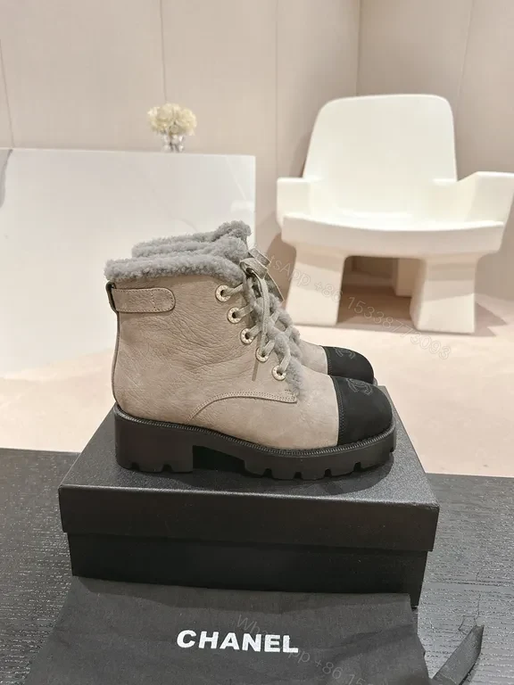 View 7 of Chanel-Inspired Warm Winter Boots with Luxe Stingray Texture