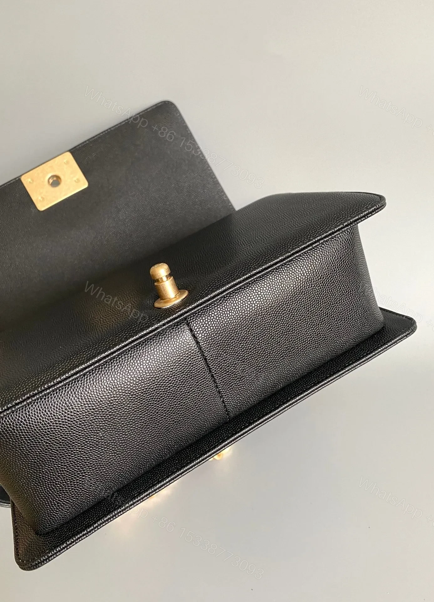 View 2 of CHANEL MEDIUM 25 BOY BAG IN BLACK LAMBSKIN GOLD HARDWARE