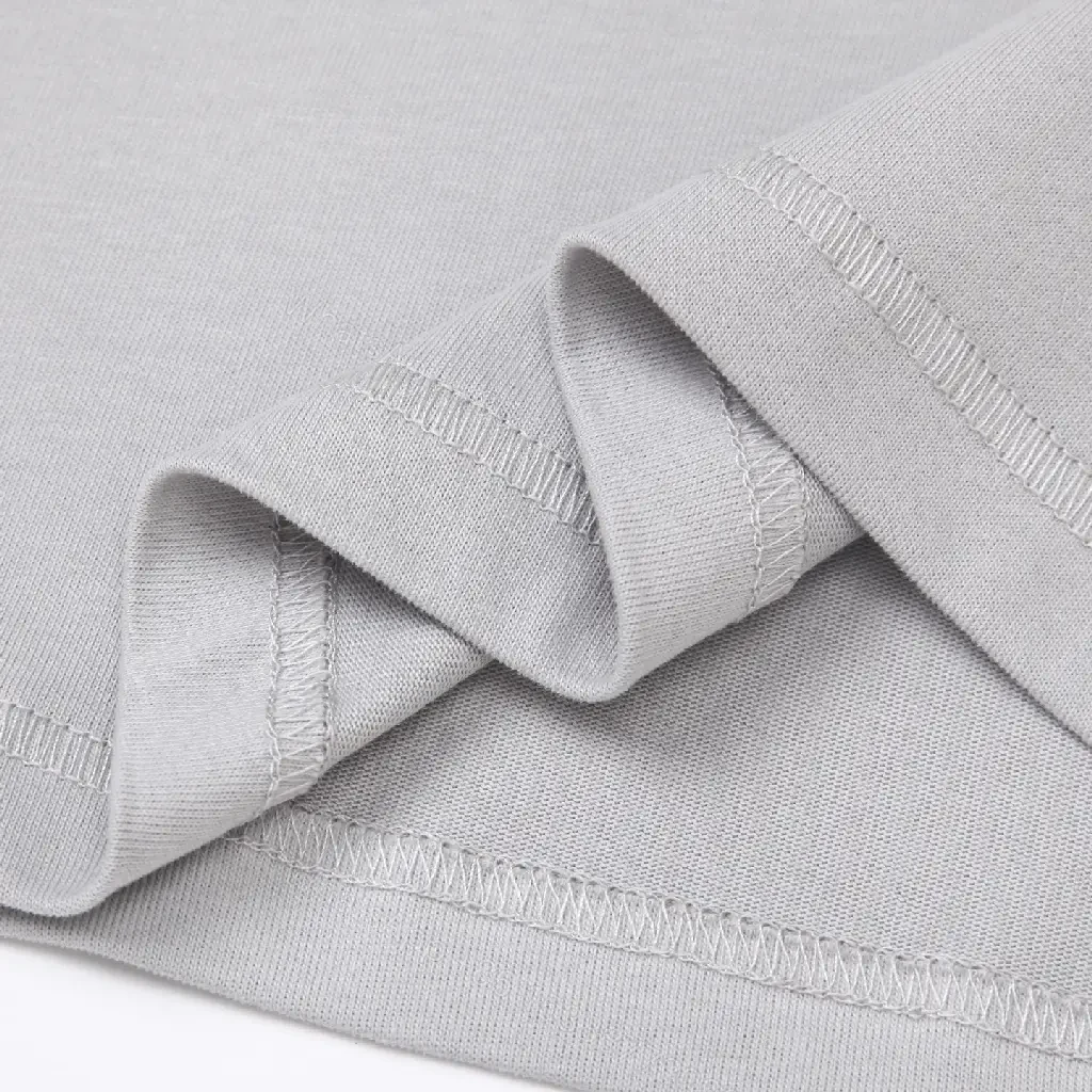 View 6 of Light Gray Cotton Tee Stone Island Logo Minimalist Style T-Shirt