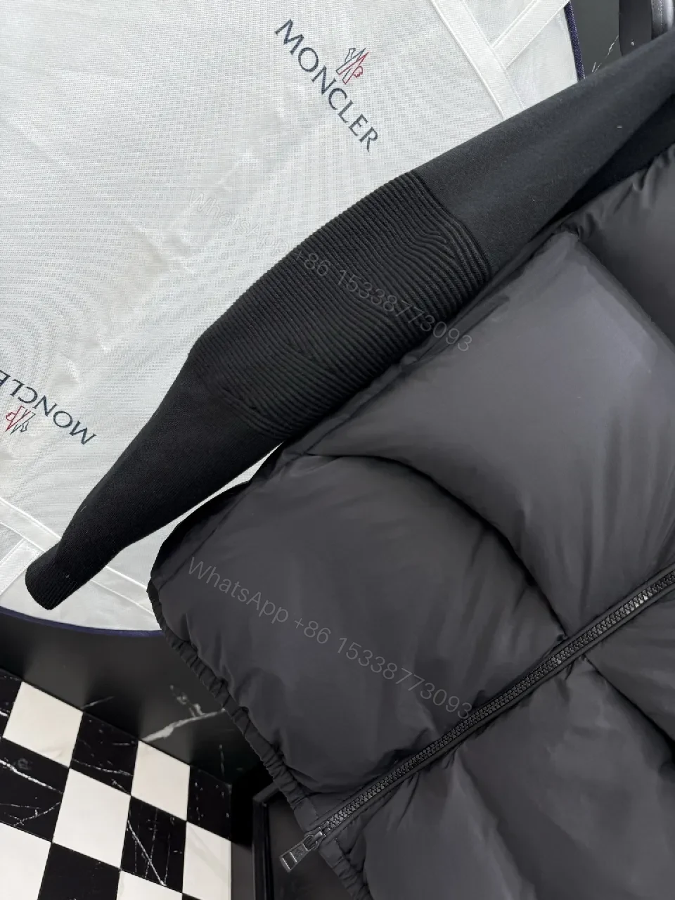 View 6 of Compact Puffer Jacket - Knit-Sleeve, Water-Repellent, Luxe Casual Outerwear