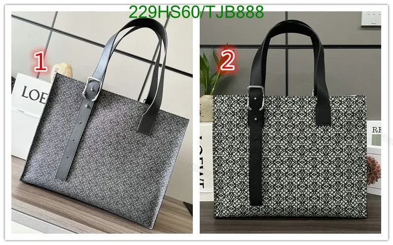 View 2 of Loewe Dark Grey Black Canvas and Cowhide Horizontal Tote IO955