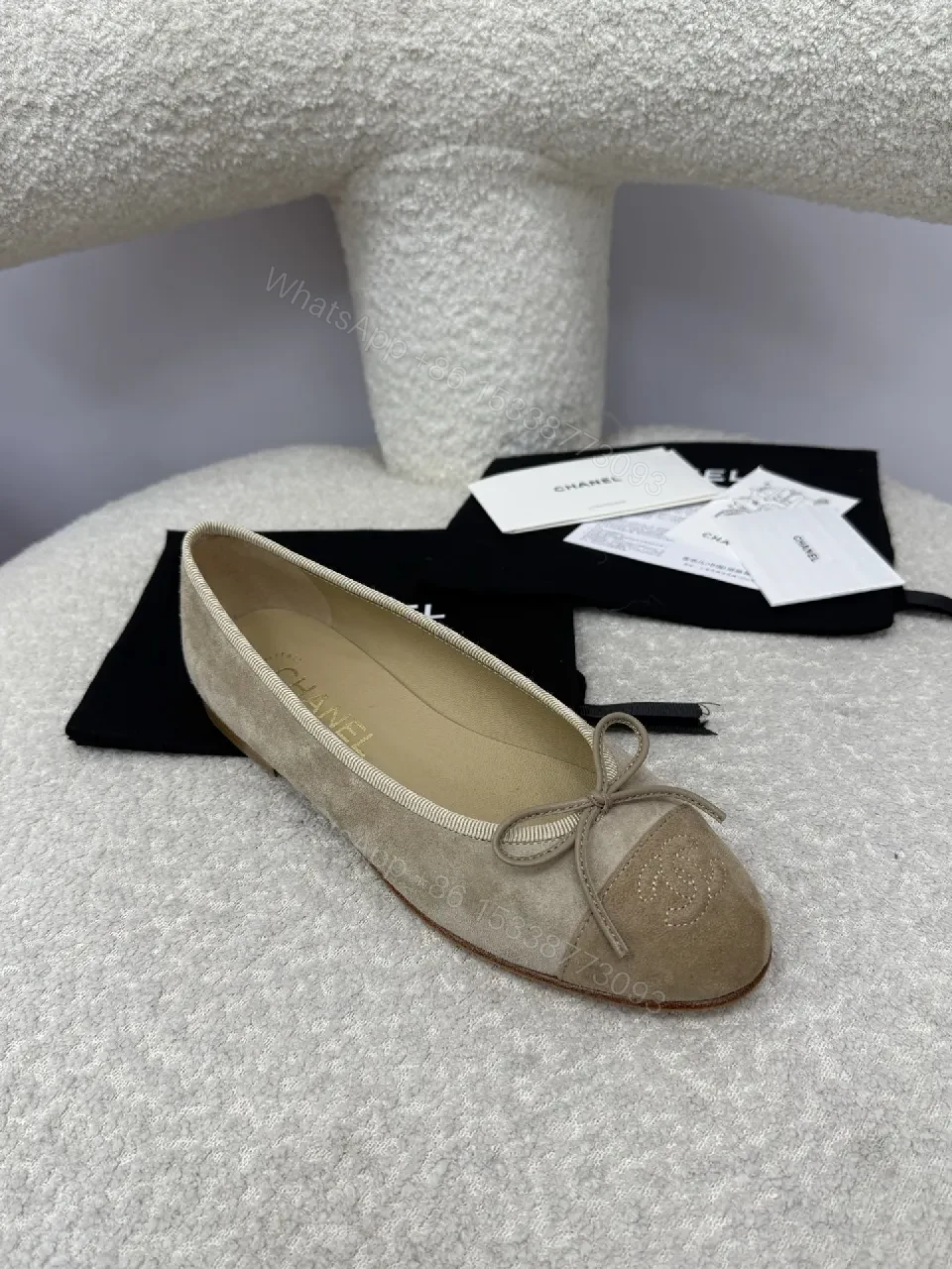 View 9 of Two-Tone Suede Ballet Flats: Lightweight, Subtle Texture