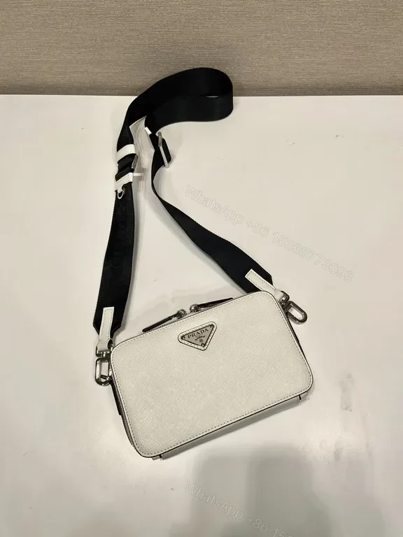View 8 of Shimmer Prada Saffiano Crossbody â€” Compact Luxury, Secure Shine