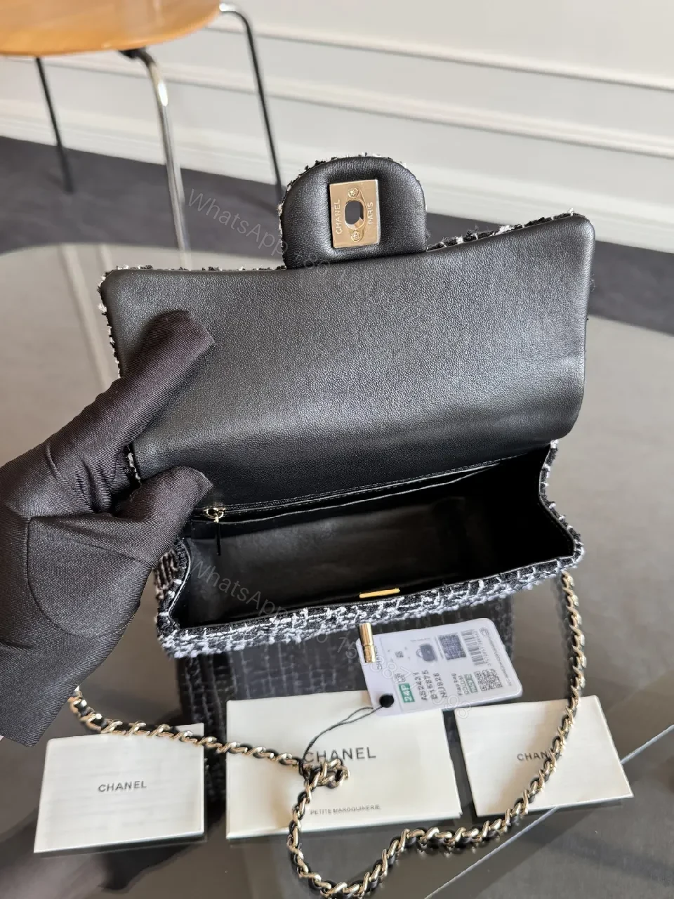 View 5 of Tweed Mini Bag: Chic Contrast, Versatile Day-to-Night Style
