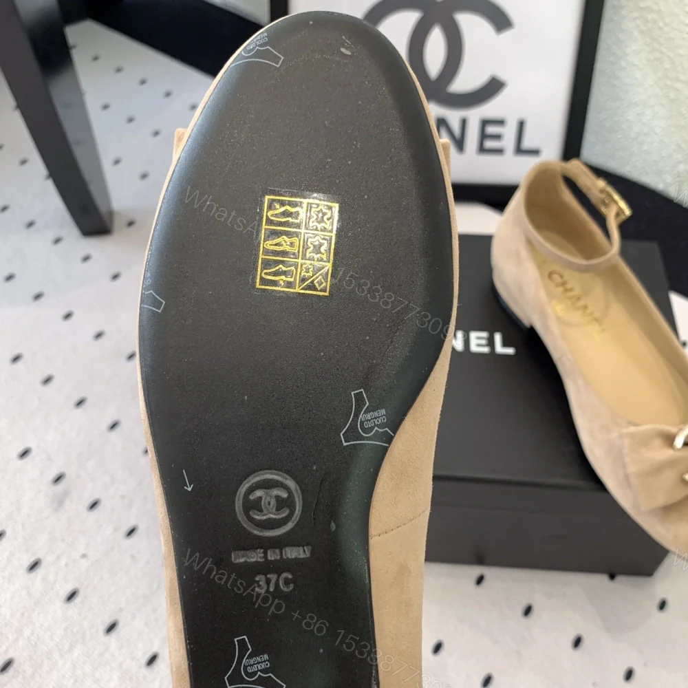 View 9 of 高仿Chanel*24K系列G46022C絲絨塔扣瑪麗珍鞋卡其免檢版